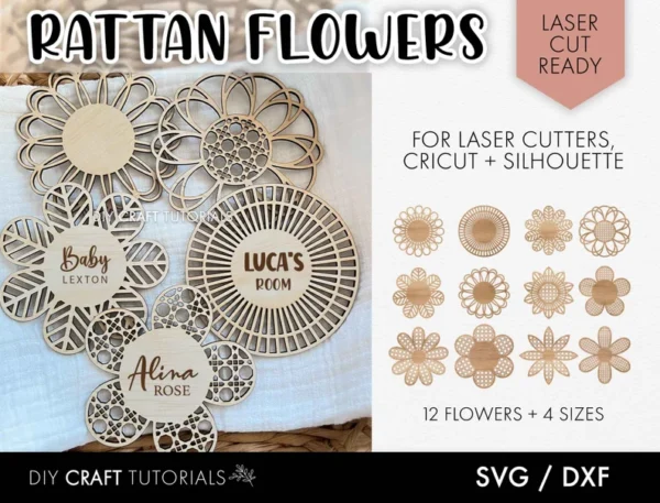 Letrero De Flor Con Nombre De Bebe Creativo Digital